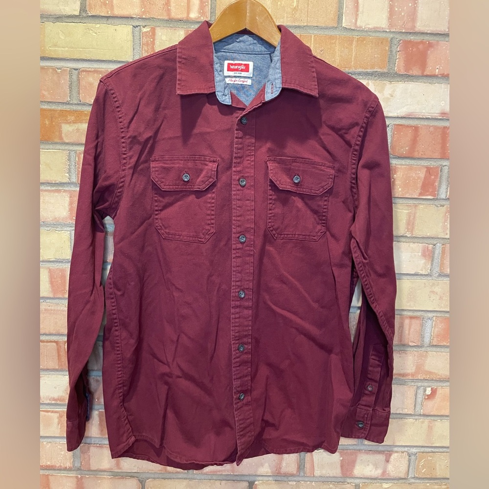 Wrangler Maroon Long Sleeve Shirt